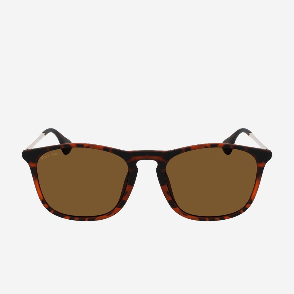 Cole Haan Polarized Key Hole Sunglasses - Matte Tortoise Brown CH8507 55-18-145